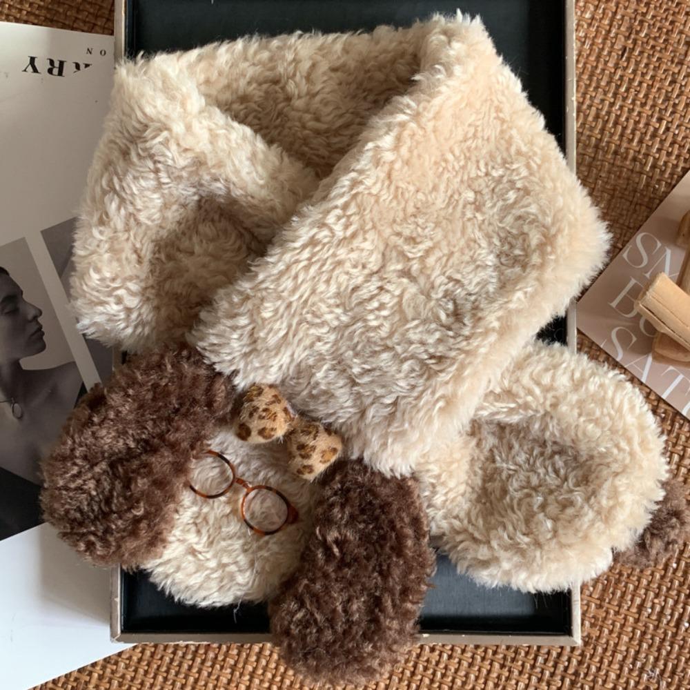 

Lamb Plush Scarf Knitted Wool Shawl Classic Winter Cashmere Scarves Autumn Winter бежевый