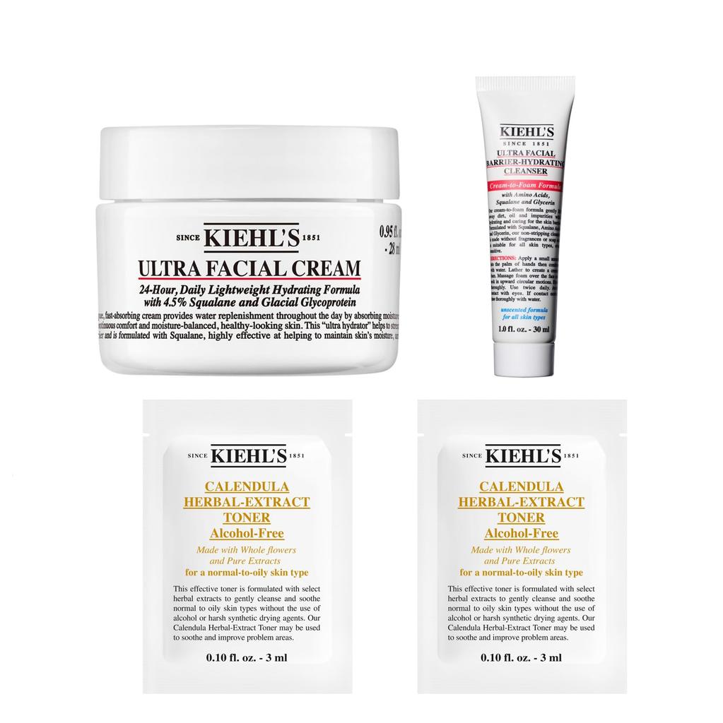 UFC Cream Trial Set 3mL x Face Wash and Serum for Men and Authentic Gift Kiehl's (28mL, 30mL, 2) Moisturizing, Non-greasy Women,