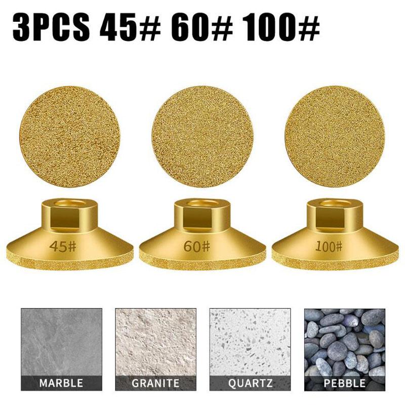 

Угловая шлифовальная головка Плоская шлифовальная головка M10 Паяная алмазная шлифовальная головка Настольная фреза для обрезки раковины Каменная плита Шлифовка мрамора 3pcs золотой