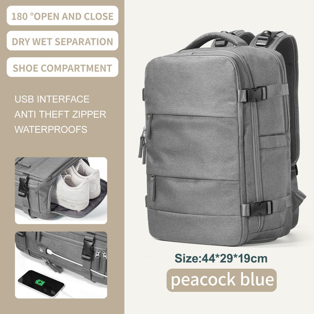 Men's Backpack Versatile Commuting Business Waterproof Backpacks Laptop Bag Large-Capacity Carry On Luggage Travel Backpack