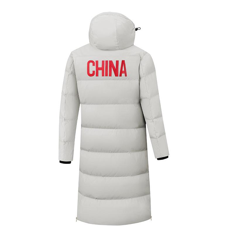 

Китайская команда Зимняя спортивная куртка выше колена на утином пуху S