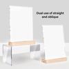 2Pcs Clear Acrylic Poster Display Stand with Wood Base Vertical Sign Holder Counter Acrylic Sign Holder for Cafe Bakery