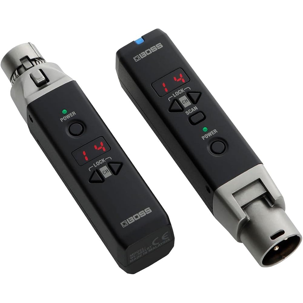 BOSS WL-30XLR wireless system, easy setup, wireless dynamic microphone, transmission range of up ...