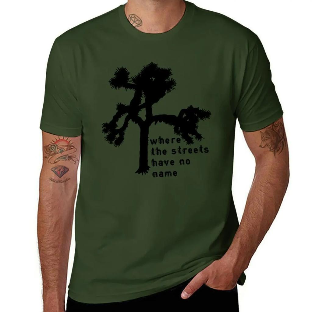 U2 - The Joshua Tree - Where the Streets Have No Name T-Shirt Plus Size Clothes Tops Baggy Shirts Mens Cotton T Shirts