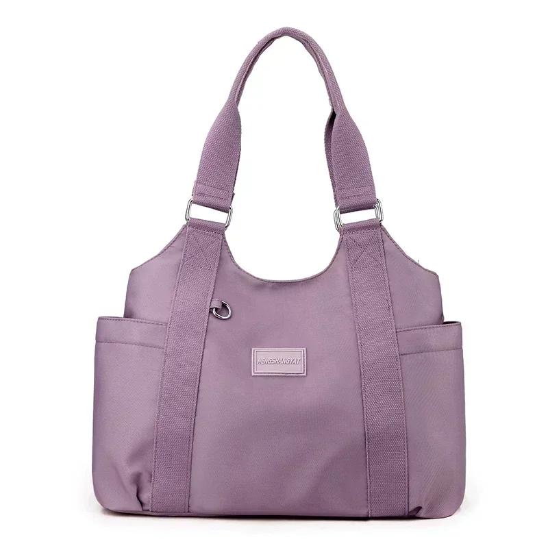 Solid Zipper Ladies Shoulder Travel Crossbody Bags for Women Nylon Large Capacity Bag