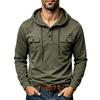 Men's Long Sleeve Hoodie with Multiple Pockets and Hood for Outdoor Activities