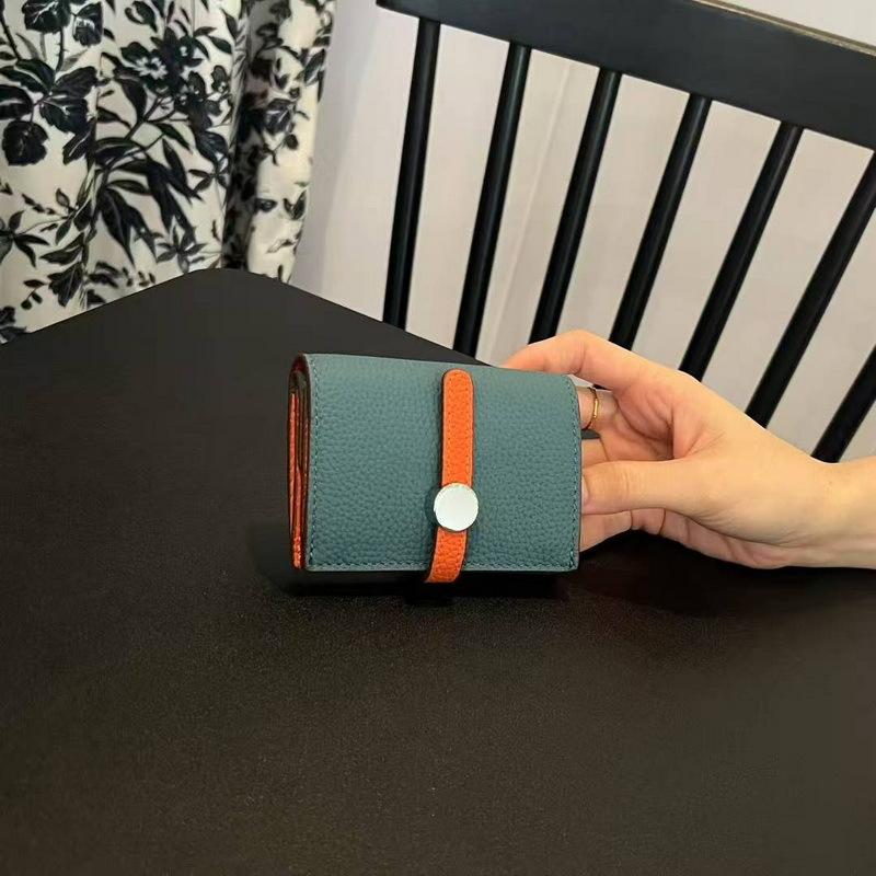 

26 New Genuine Pickup Truck With Leather Toe Layer, Women s Foldable Short Wallet, Trendy Leather, Fashionable Drawstring, Versatile Wallet 10.5x7.5x2.5cm