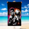 Sneldrogende Strandhanddoek Muhammad Ali Patroon, Lichtgewicht Absorberende Handdoek voor Zwembad Strand Vakantie Gebruik