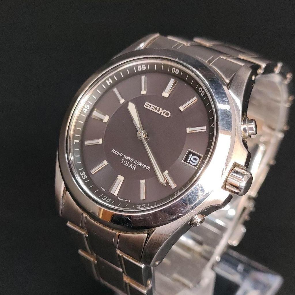 [USED] Seiko Spirit Black Silver Solar Watch