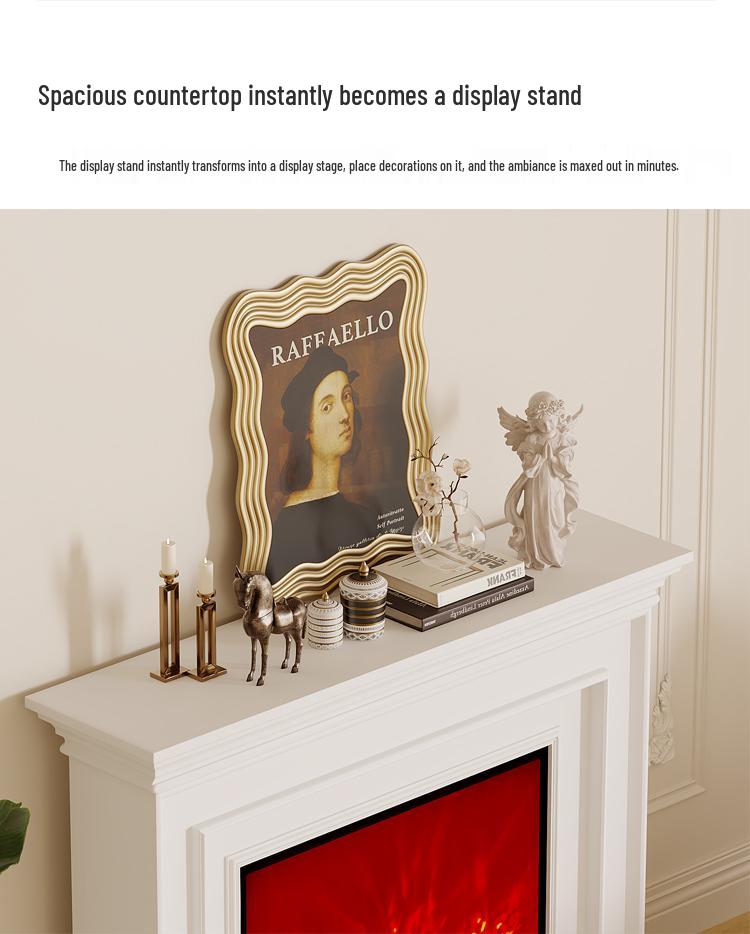 European-Style Customizable Decorative Fireplace Cabinet with Electronic Flame Insert