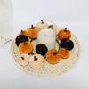 Hanging Seasonal Pumpkin Decoration with Filled Fabric Figures, a Muted Palette, and a Top Loop for Halloween and Thanksgiving Seasonal Displays