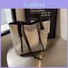 Fashionable Black And Brown Canvas Shoulder Tote Bag Perfect For Daily Use
