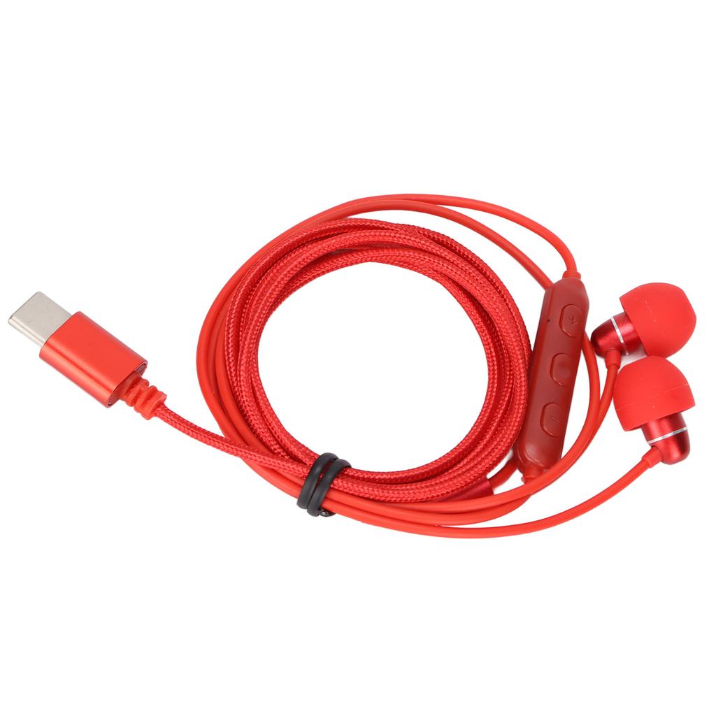 1.2m Type C Earbuds Type C Wired Headphones with Mic and Volume Control for Smartphones and