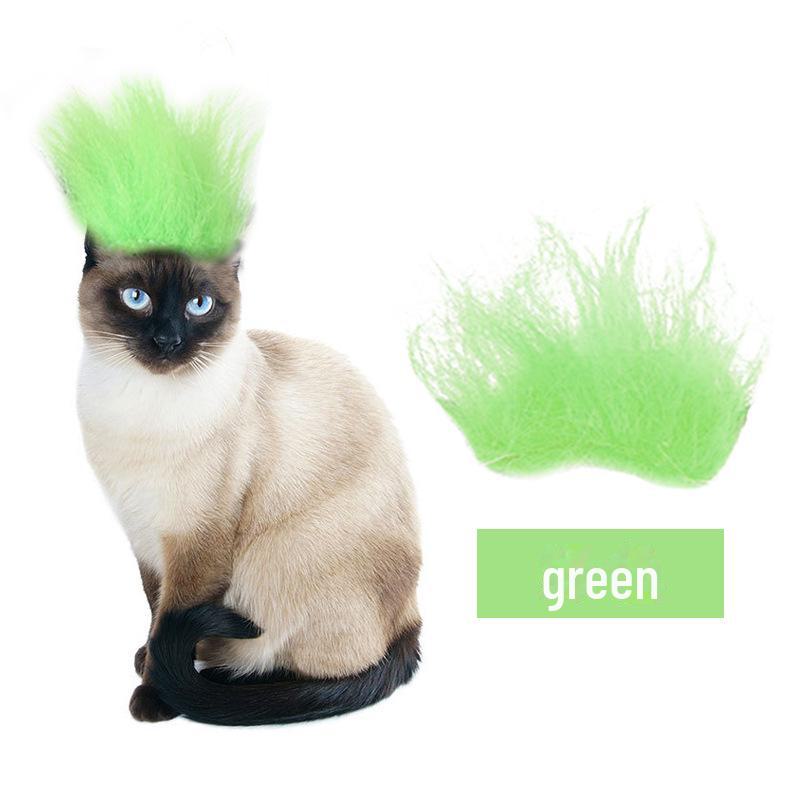 Colorful Halloween Wig Accessories for Pets: Funny Cat & Dog Costumes