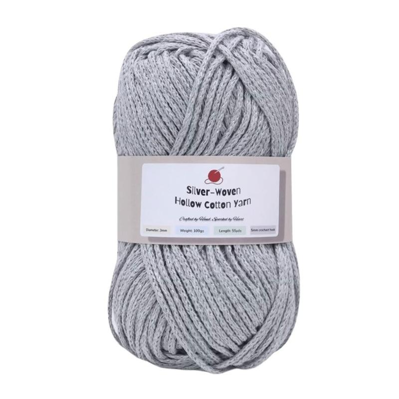 Hollow Craft Yarn for Crochet Hat and Handmade Bags, Flexible Knitting Yarn Roll for DIY Handbags and Weaving Project