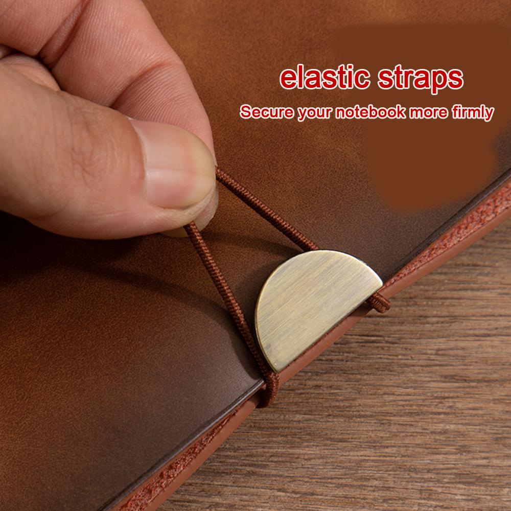 (Logo can be engraved) A6 leather strap notebook, small travel notebook, ledger, student travel diary, memo