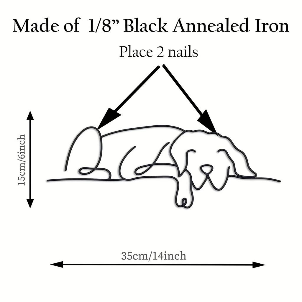 Metal Dog Wall Decor - Charming Dog Wall Art. Enhance Your Room and Living Room with This Minimalist Metal Wall Decoration