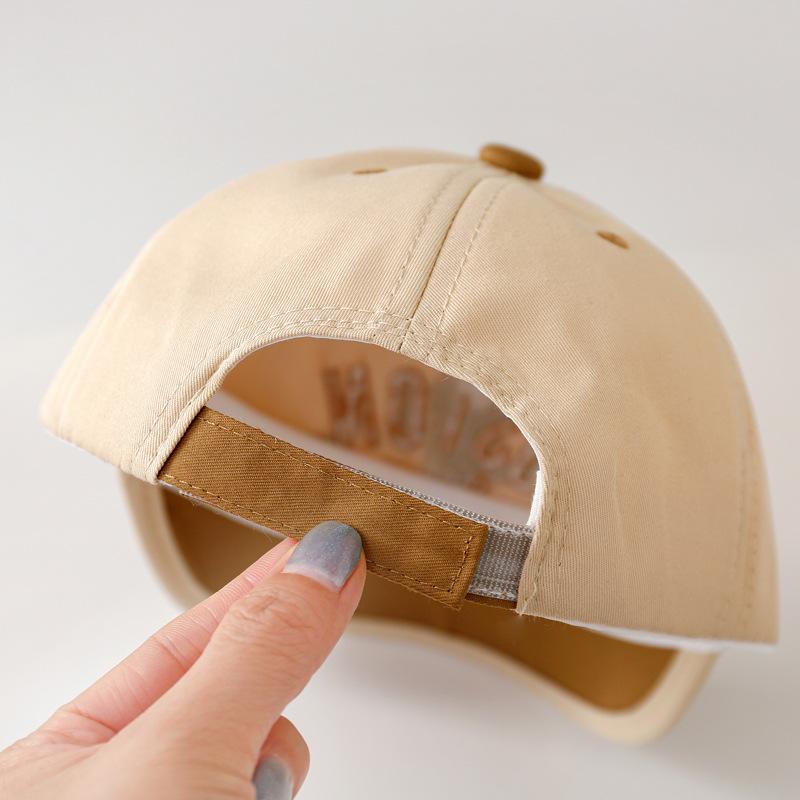 1-3Y Fashion Patchwork Children Baseball Cap Letter Embroidery Boy Girl Sun Hat Outdoor Kids Short Brim Duck Tongue Cap