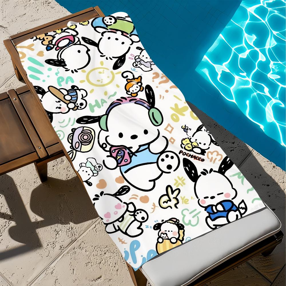 P-Pochacco-O CUTE Towel Beach Quick Dry Soft Pool Towels Gift for Travel Gym Shower Camping sports