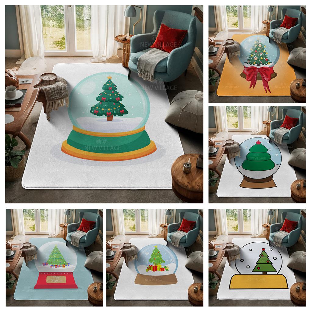 House Entrance Carpet Home Door Mat Living Room Bath Foot Bathroom Non-slip Water Absorption Rugs Bath Merry Christmas Winter