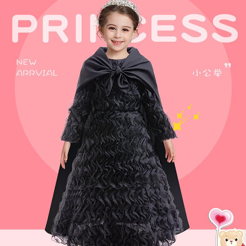 Elphaba Thropp Wicked Cos Children's Clothing Black Party Dress Dress with Cape