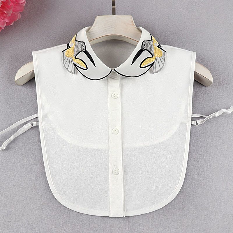 Μόδα Χρώμα Καραμέλας Λευκό Ψεύτικος Γιακάς Πουκάμισο Γυναικείο Ψεύτικος Γιακάς Μισό Πουκάμισο Μπλούζα Ψεύτικος Γιακάς Γυναικείο Πουλόβερ Πουκάμισο Αποσπώμενοι Γιακάδες