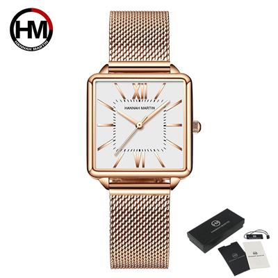 Women’s Quartz Watches Japan Quartz Movement Green Dial Square Watches Case Fashion Wristwatch Ladies Rose Gold Watches For Women