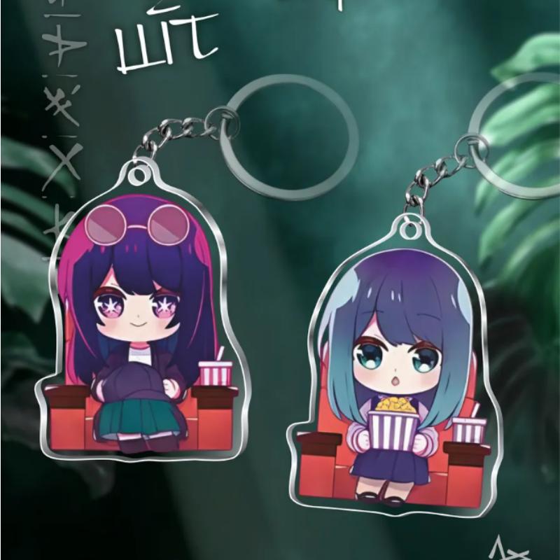 Portachiavi Acrilico Anime per Oshi No Ko Akane Kurokawa Kana Arima Ruby Hoshino Personaggi Versione Q Portachiavi Acrilico Ciondolo