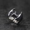 Adjustable Bat Ring Men Women Sterling Vintage Punk Gothic Jewelry Open Band Design