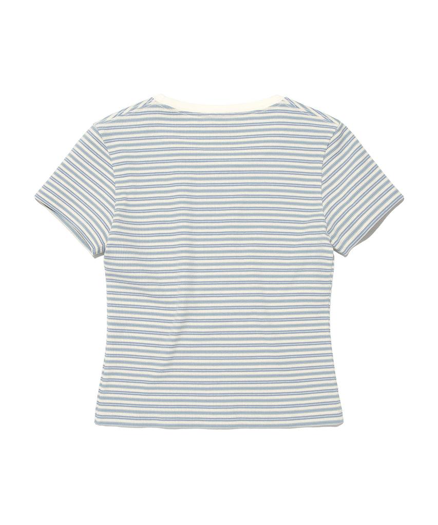 LEE Women'S Ribbed Stripe T-Shirt Light Blue