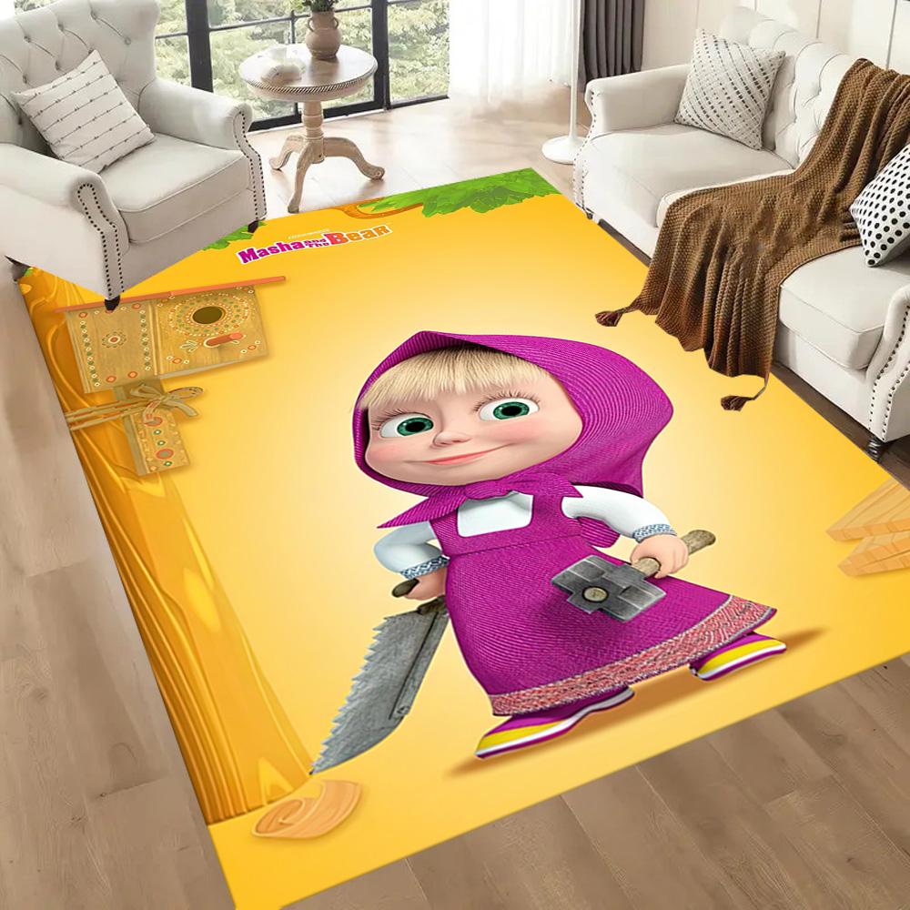 Masha Bear Carpet Suitable for Balcony Dormitory Playrooms Dining Room Anti-slip Rug Office Home Decor Wedding Party Gift