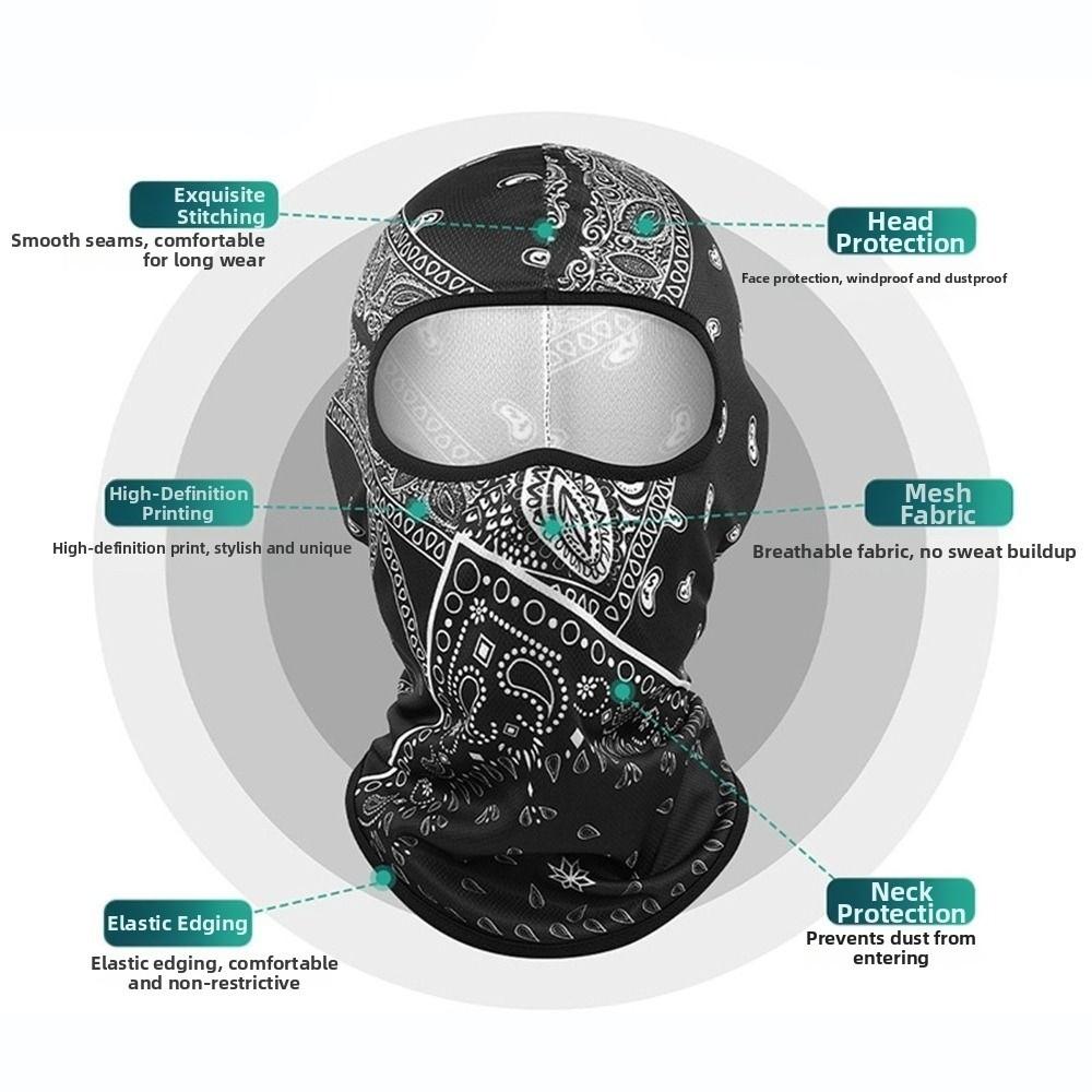 Breathable Cool Balaclava Ice Silk Face Cover Headwear Fashion Full Face Cap Motorcycle Riding