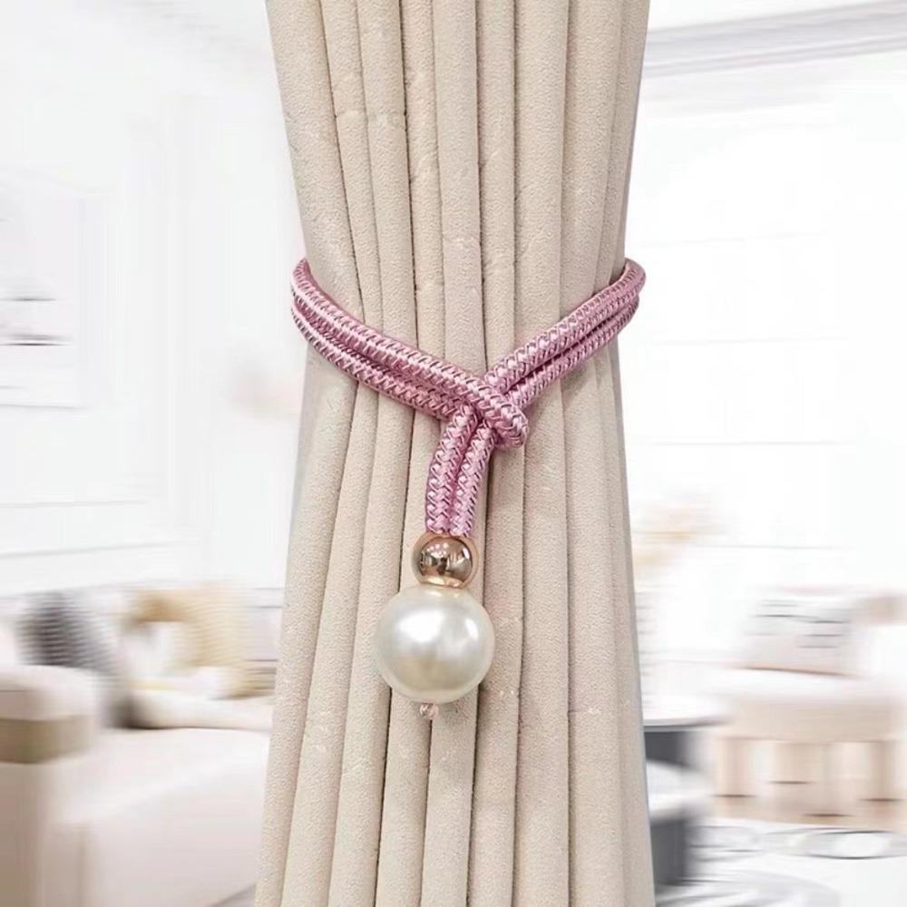 Polyester Pearl Curtain Tieback Adjustable High Quality Pearl Curtain Buckle Buckle Tie Rope Beautifully Curtains Tie Rope Home