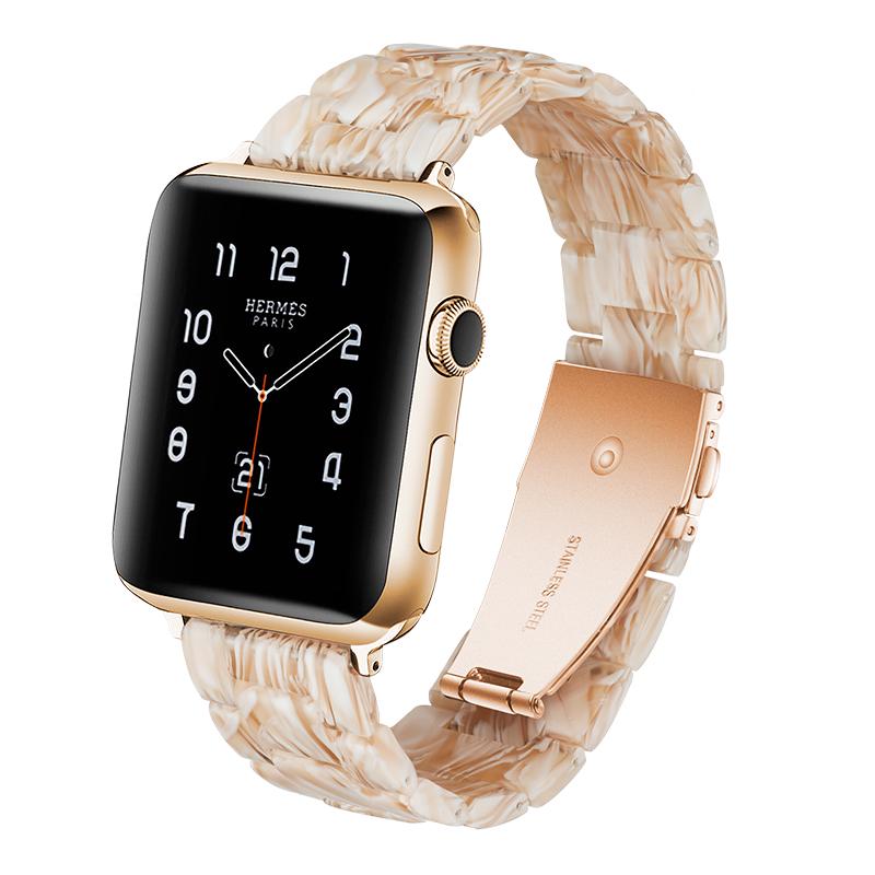 Resin Strap for Apple Watch Band 44mm 40mm 42mm 40mm Accessoreis Luxury Watchband Belt Bracelet iWatch Series 3 4 5 Se 6 Band