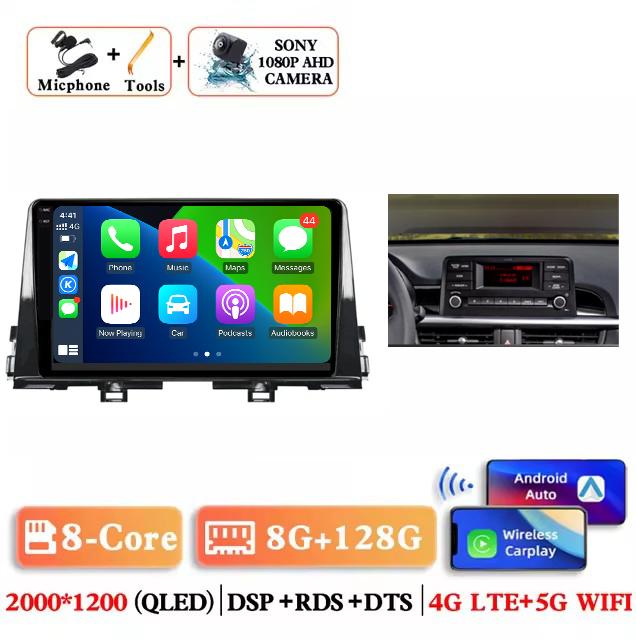 Android 14 Carplay Auto 2K Screen Car Radio Multimedia Video Player For Kia Morning 3 Picanto 2017 - 2020 2021 Autoradio Stereo