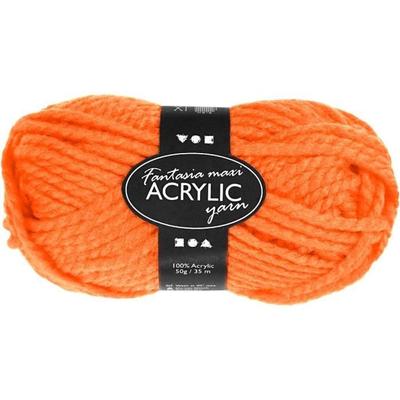 Luxury Acrylic Yarn - 2 Strands - Orange - 22 Stitches X 26 Rows - Needle No. 9