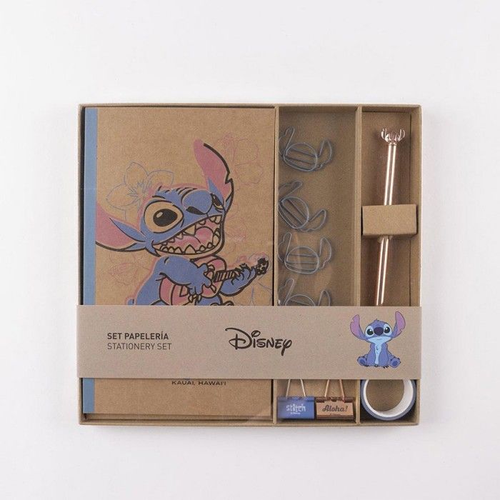 Set de papeterie - lilo &amp; stitch - carnet de dessin - marron - 1 pièce - pour enfants