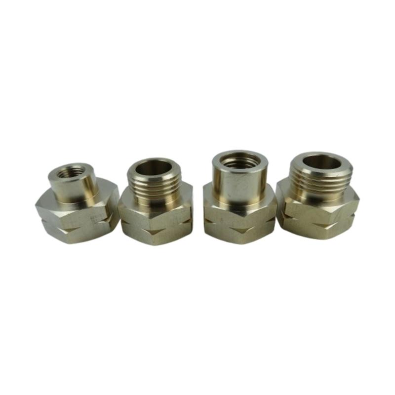 4Pcs Corrosion Resistant Gas Cylinder Connection Adapter Brass Hexagonal Connector Universals Fitting Refill Adapter