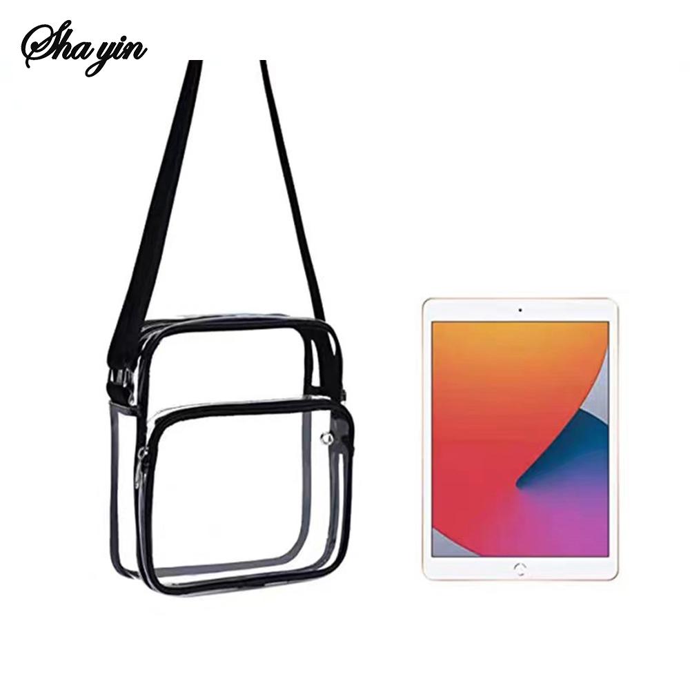 1PC Pvc Transparent Storage Bag With Adjustable Shoulder Strap, Large Capacity Crossbody Bag, Travel Money Bag