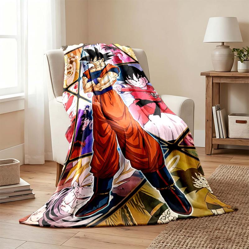 Coperta Dragon Ball Coperta di Flanella Morbida Accogliente Peluche Coperta da Divano Letto Leggera Decorazione per la Casa