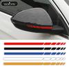 2 Sets 4PCS Car Stripe Stickers, Black/Silver 20*0.7cm Vinyl Decals for Truck Rearview Mirror & Vehicle Body Accessories