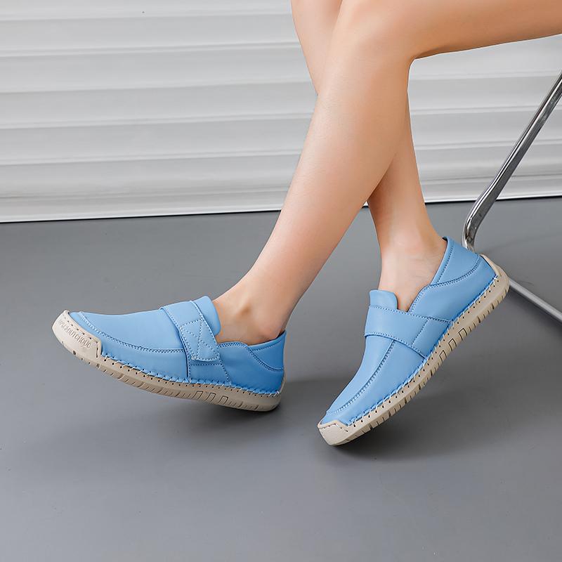 

Women Casual Shoes Handmade Leather Loafers Comfortable Women s Shoes Quality Split Leather Flat Moccasins Women Sneakers 36 чёрный