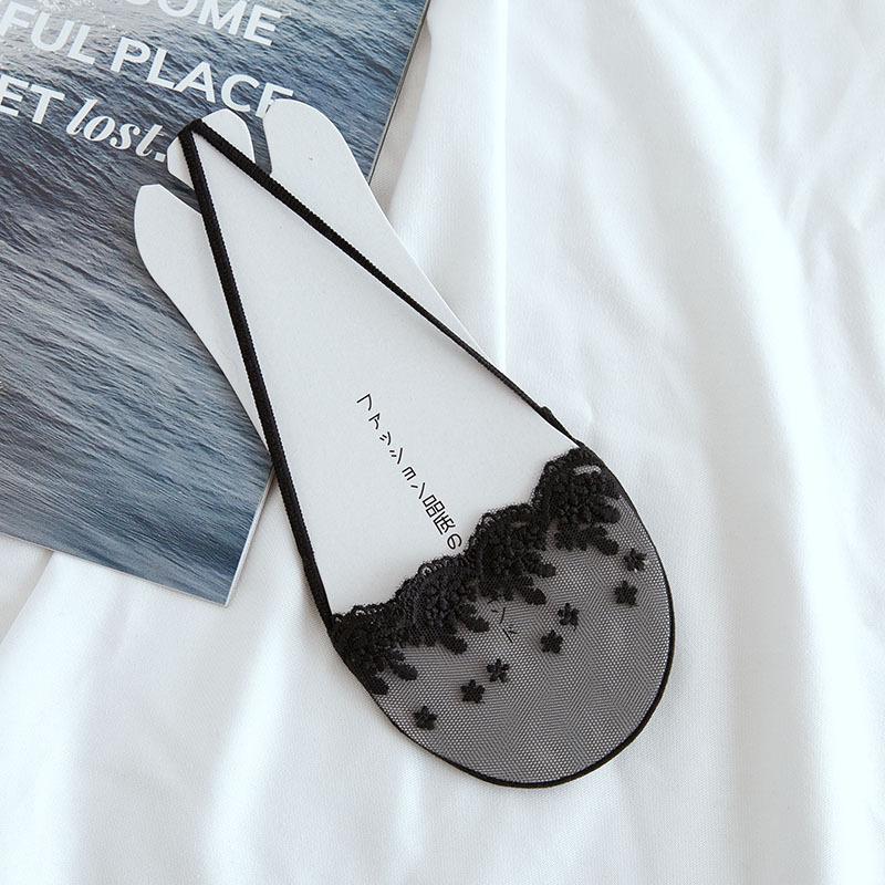 6 Pairs Women's Lace Camisole Boat Socks - Invisible Thin Summer Socks for High Heels | Free Shipping