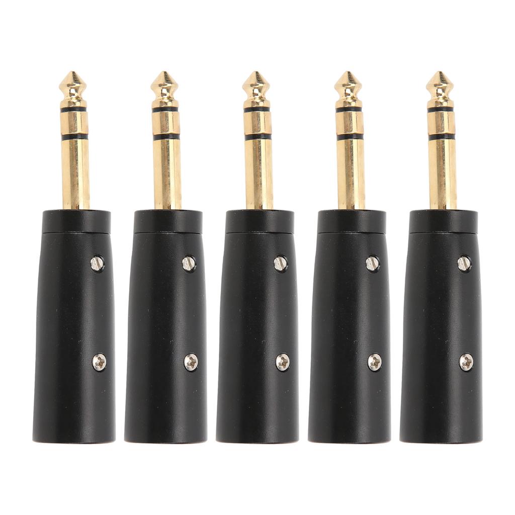 5Pcs Audio Adapter Metal 6.35mm Stereo Male To Mono Converter Cable Connector for Microphone