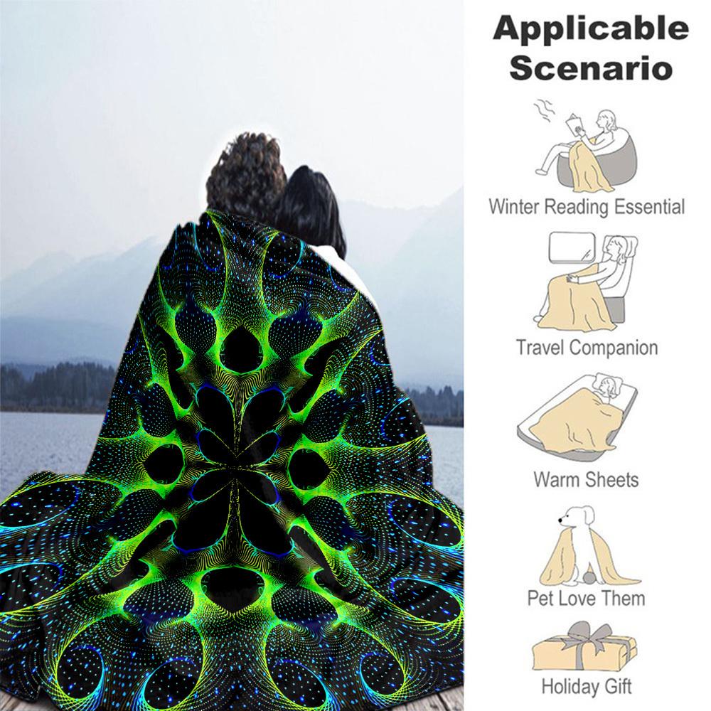 1PC Abstract PatternOutdoor Flannel Blanket - Soft Plush Decor for Picnics, Camping, Bedroom, Playroom, Office, or Lunch Break 1271A
