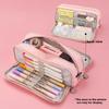 Angoo Astuccio per penne a doppia faccia Astuccio per matite Speciale Macaron Colore Doppia tasca in tela Custodia per cancelleria Viaggio scolastico A6899