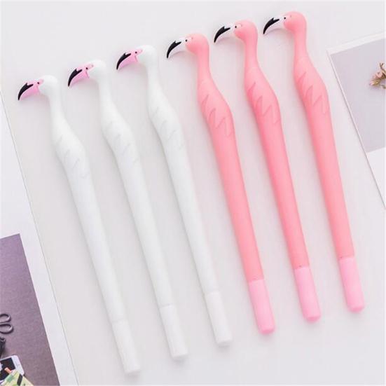 2Pcs Flamingo Silicone 0.5mm Gel Pen Student Stationery School Supply Black Ink