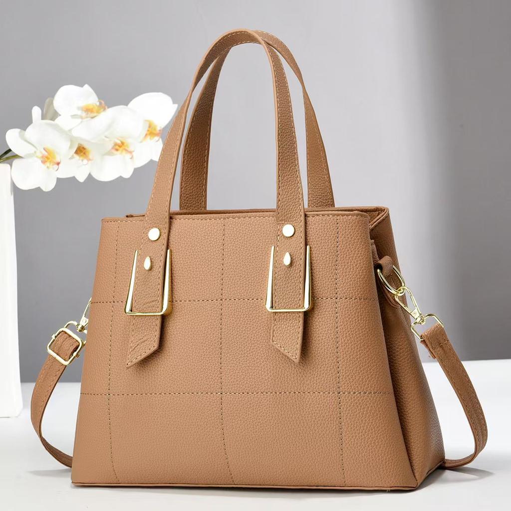 Mode Neue Freizeit Große Kapazität Karomuster Tragetasche Koreanische Schultertasche Patchwork Pendler Handtasche Alles