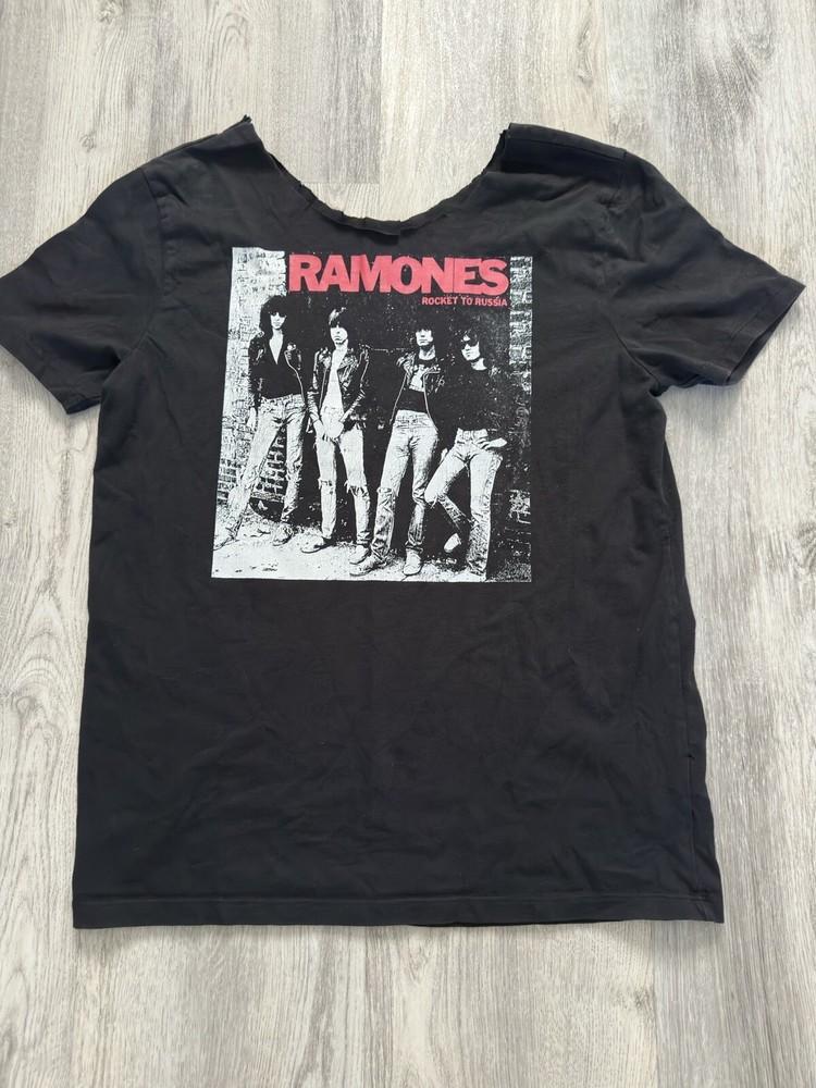 Футболка Ramones Rocket To Russia Tour Размер L Черная Панк-рок группа Унисекс XXL