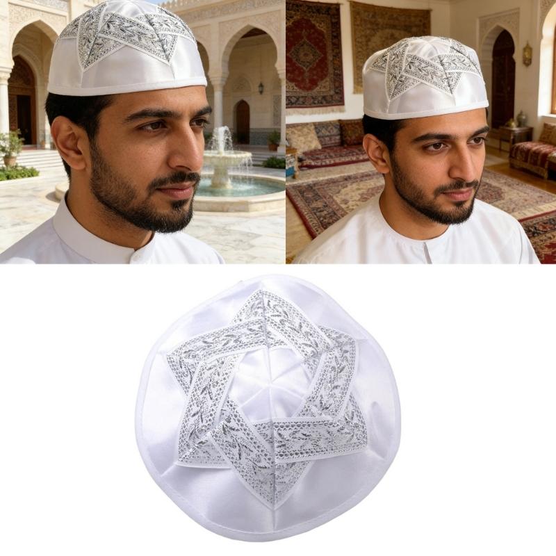 Comfortable Kippah Breathable Jewish Hat Lightweight Polyester Skullcap For Daily Religious Use